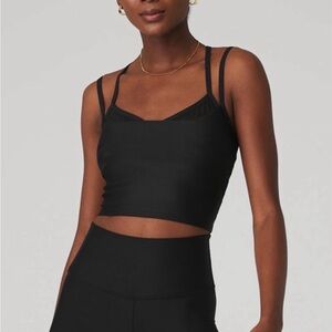 ALO Yoga Black Double-Strap Sports Bra